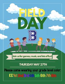 FIELD DAY!  2020-2021 MAY 27th TO BEGIN AT 11 am 